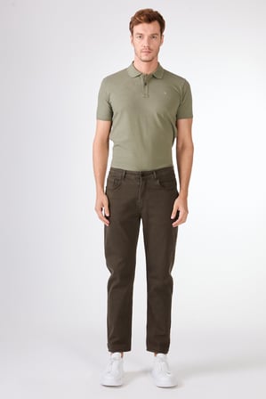 Erkek Slim Fit Haki Pantolon