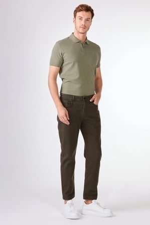 Erkek Slim Fit Haki Pantolon