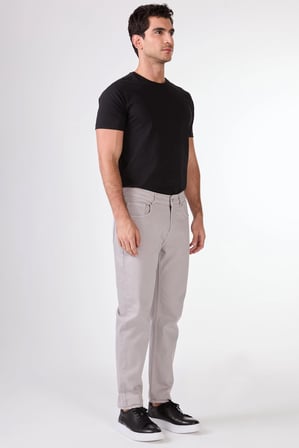 Erkek Slim Fit Açık Gri Pantolon