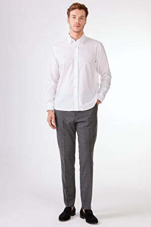 BEYAZ   DÜZ ERKEK GÖMLEK - REGULAR FIT