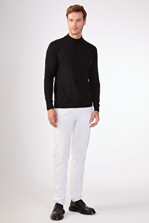 Siyah   Düz Erkek Triko - Slim Fit