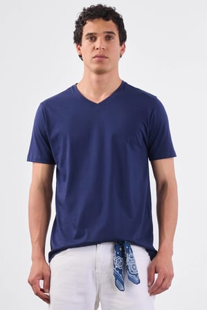 Lacivert   Düz Erkek T-Shirt - Slim Fit
