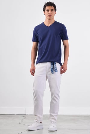 Lacivert   Düz Erkek T-Shirt - Slim Fit