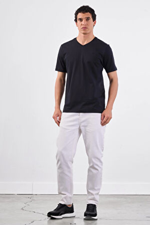 Siyah   Düz Erkek T-Shirt - Slim Fit