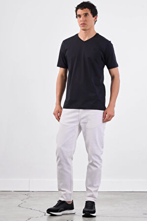 Siyah   Düz Erkek T-Shirt - Slim Fit
