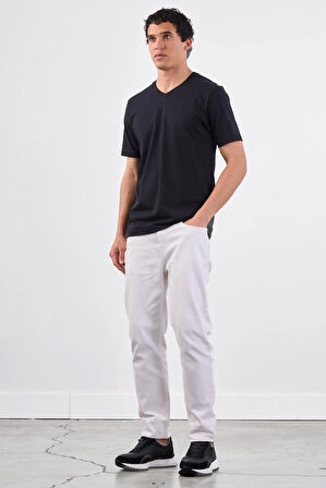 Siyah   Düz Erkek T-Shirt - Slim Fit