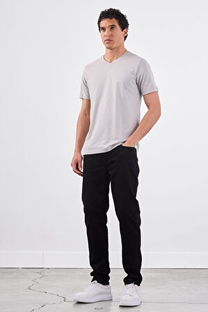 Gri   Düz Erkek T-Shirt - Slim Fit