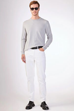 Gri   Düz Erkek Triko - Slim Fit