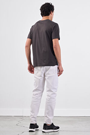 Antrasit   Düz Erkek T-Shirt - Slim Fit