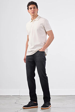 Beyaz   Düz Erkek T-Shirt - Slim Fit