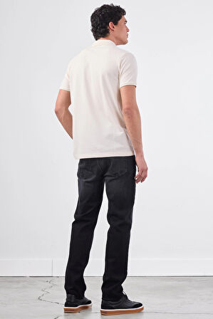 Beyaz   Düz Erkek T-Shirt - Slim Fit