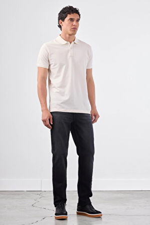 Beyaz   Düz Erkek T-Shirt - Slim Fit