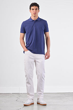 Lacivert   Düz Erkek T-Shirt - Slim Fit