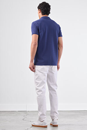 Lacivert   Düz Erkek T-Shirt - Slim Fit