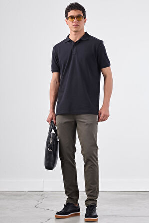 Siyah   Düz Erkek T-Shirt - Slim Fit