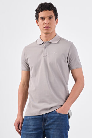 Gri   Düz Erkek T-Shirt - Slim Fit