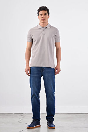 Gri   Düz Erkek T-Shirt - Slim Fit