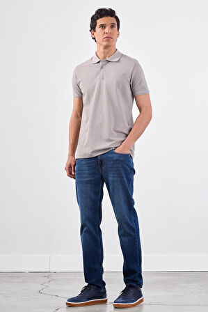 Gri   Düz Erkek T-Shirt - Slim Fit