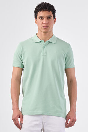 Mint Yeşili   Düz Erkek T-Shirt - Slim Fit