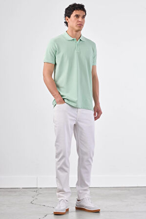 Mint Yeşili   Düz Erkek T-Shirt - Slim Fit