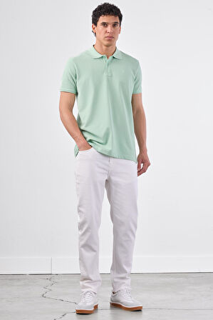 Mint Yeşili   Düz Erkek T-Shirt - Slim Fit