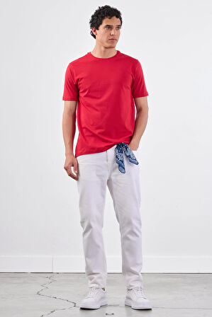 Kırmızı   Düz Erkek T-Shirt - Slim Fit