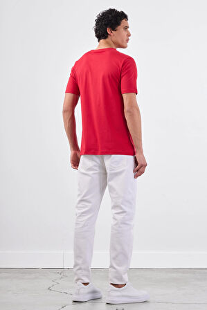 Kırmızı   Düz Erkek T-Shirt - Slim Fit