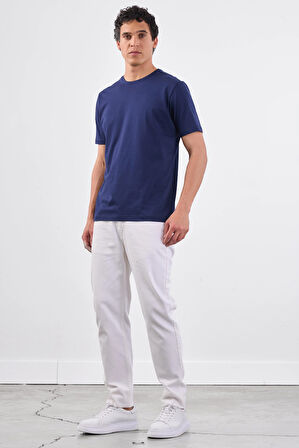 Lacivert   Düz Erkek T-Shirt - Slim Fit