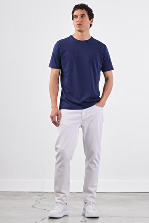 Lacivert   Düz Erkek T-Shirt - Slim Fit