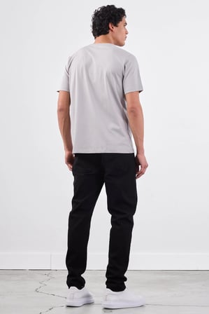 Gri   Düz Erkek T-Shirt - Slim Fit