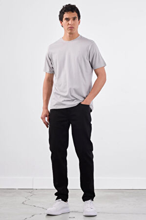 Gri   Düz Erkek T-Shirt - Slim Fit