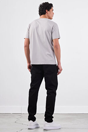 Gri   Düz Erkek T-Shirt - Slim Fit