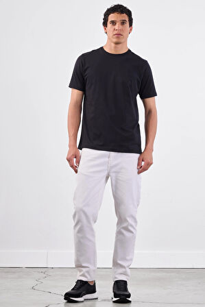 Siyah   Düz Erkek T-Shirt - Slim Fit