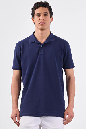 Lacivert   Düz Erkek T-Shirt - Slim Fit