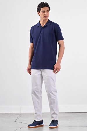 Lacivert   Düz Erkek T-Shirt - Slim Fit