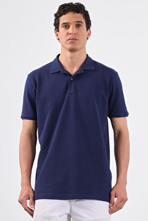 Lacivert   Düz Erkek T-Shirt - Slim Fit