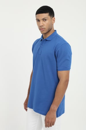 Erkek Slim Fit Polo Yaka Saks T-Shirt