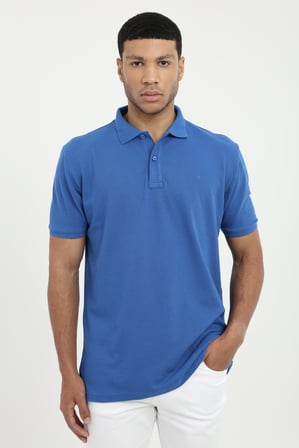 Erkek Slim Fit Polo Yaka Saks T-Shirt