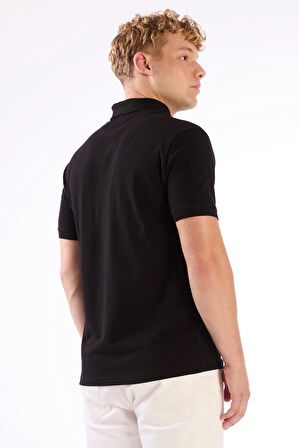 Siyah Düz Erkek T-Shirt - Slim Fit
