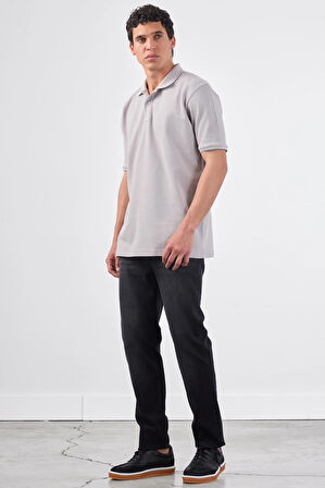 Gri   Düz Erkek T-Shirt - Slim Fit