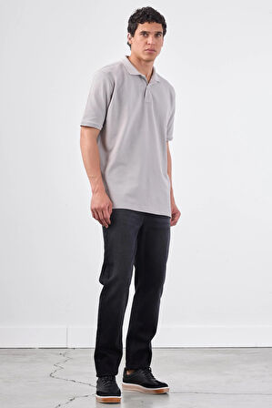 Gri   Düz Erkek T-Shirt - Slim Fit