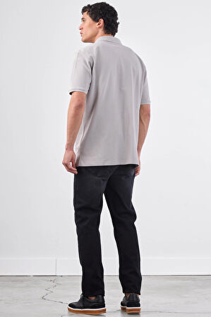 Gri   Düz Erkek T-Shirt - Slim Fit