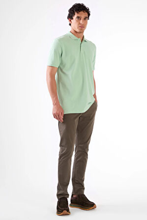 Mint Yeşili   Düz Erkek T-Shirt - Slim Fit