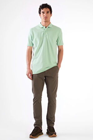 Mint Yeşili   Düz Erkek T-Shirt - Slim Fit