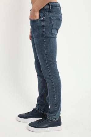 Erkek Slim Fit Lacivert Jean