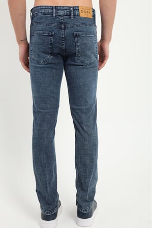 Erkek Slim Fit Lacivert Jean