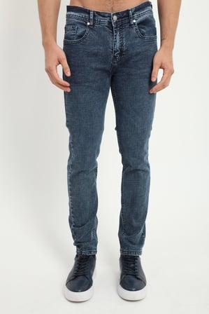 Erkek Slim Fit Lacivert Jean