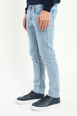 Erkek Slim Fit Mavi Jean