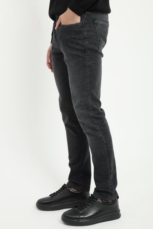 Erkek Slim Fit Siyah Jean
