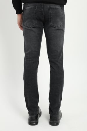 Erkek Slim Fit Siyah Jean
